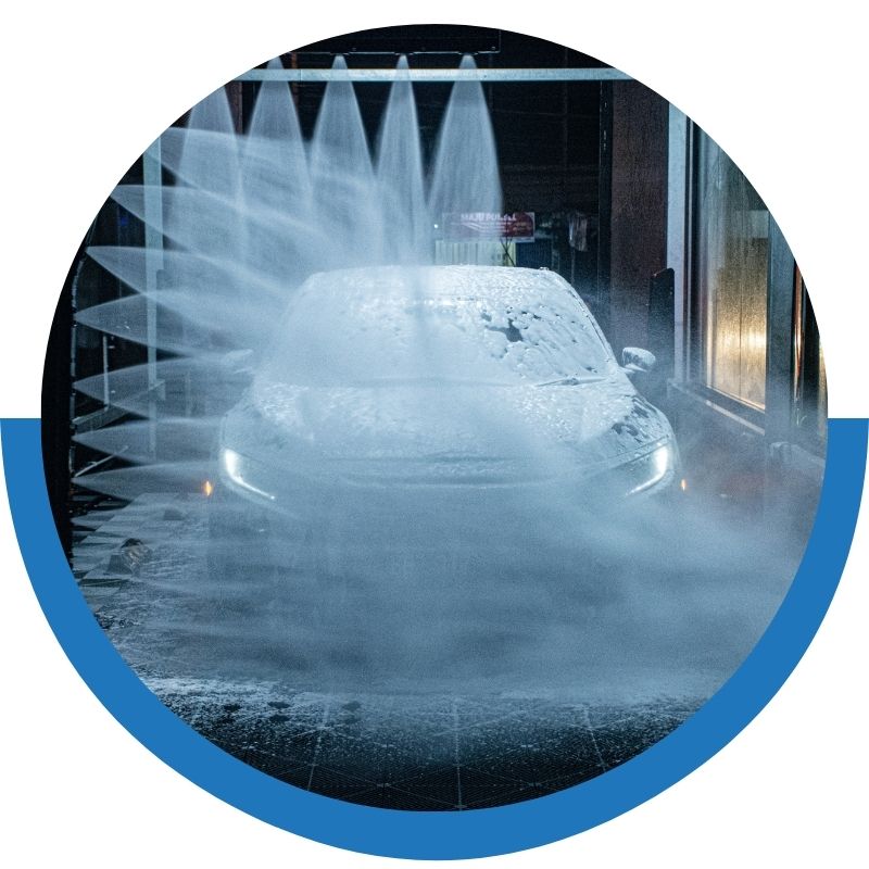 a car going through a wash