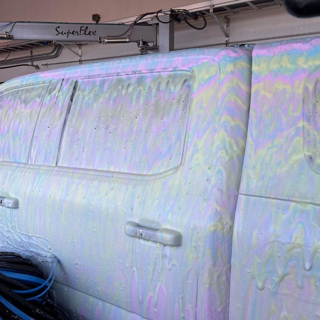 car wash chemicals on truck
