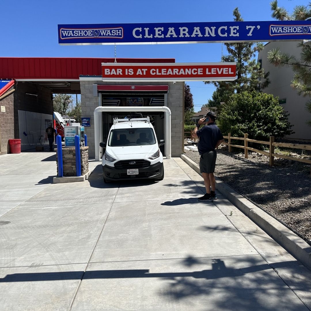 person outside of car wash